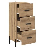 VidaXL Dressoir artisanaal eikenkleurig 34 x 34.5 x 90 cm Bewerkt hout