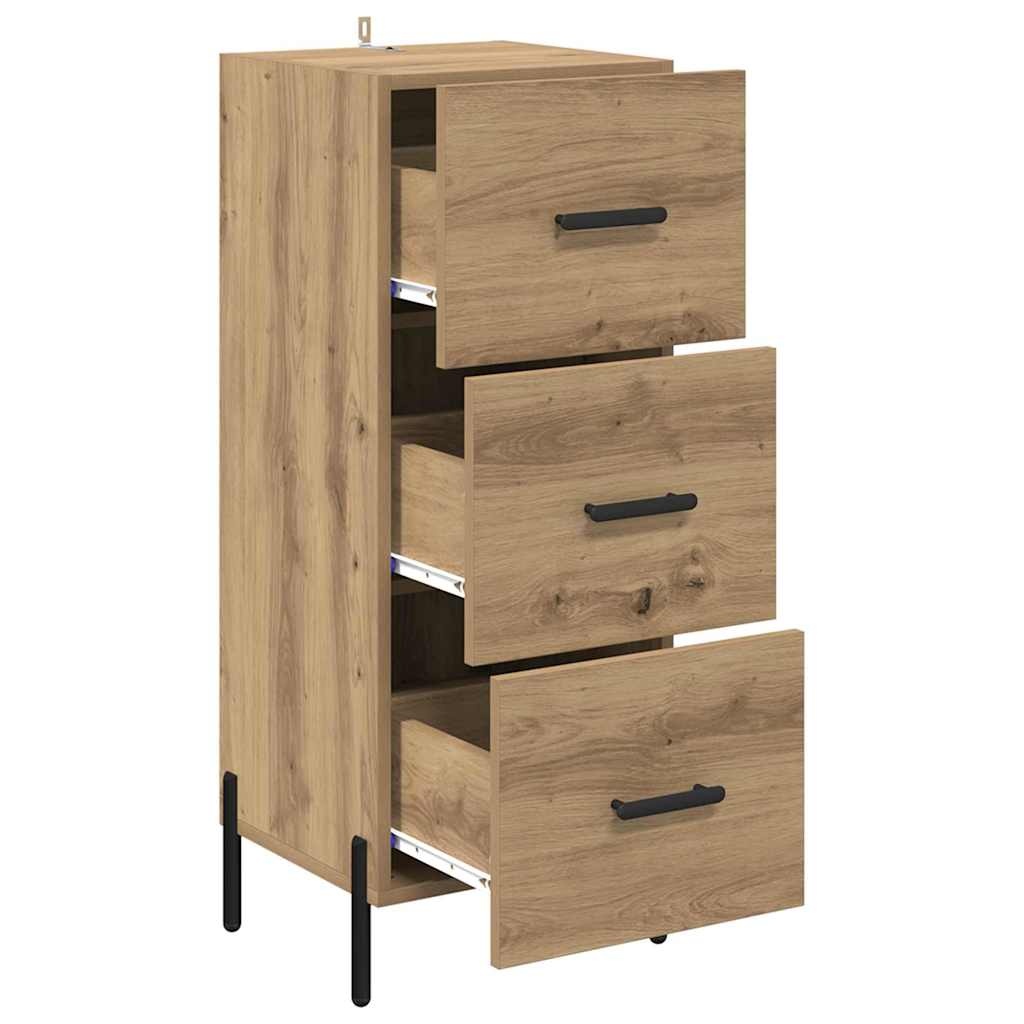 VidaXL Dressoir artisanaal eikenkleurig 34 x 34.5 x 90 cm Bewerkt hout