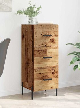 VidaXL Dressoir met lade Oud hout 34 x 34.5 x 90 cm Bewerkt hout