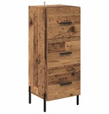 VidaXL Dressoir met lade Oud hout 34 x 34.5 x 90 cm Bewerkt hout