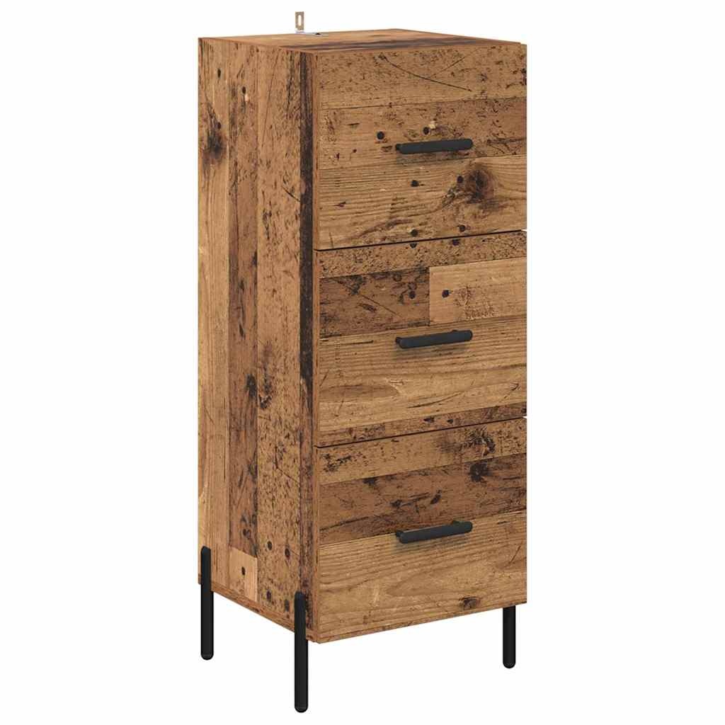 VidaXL Dressoir met lade Oud hout 34 x 34.5 x 90 cm Bewerkt hout