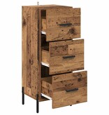 VidaXL Dressoir met lade Oud hout 34 x 34.5 x 90 cm Bewerkt hout