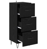 VidaXL Dressoir met lade Zwart eiken 34 x 34.5 x 90 cm Bewerkt hout