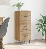 VidaXL Dressoir artisanaal eikenkleurig 34 x 34.5 x 90 cm Bewerkt hout