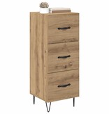 VidaXL Dressoir artisanaal eikenkleurig 34 x 34.5 x 90 cm Bewerkt hout