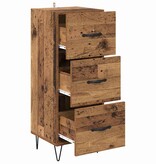 VidaXL Dressoir met lade Oud hout 34 x 34.5 x 90 cm Bewerkt hout