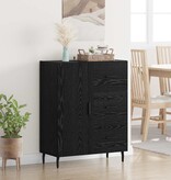 VidaXL Dressoir Zwart Eiken 69,5 x 34 x 90 cm Gemonteerd hout en ijzer