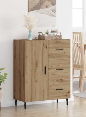 VidaXL Dressoir met lade Artisan Eiken 69,5 x 34 x 90 cm