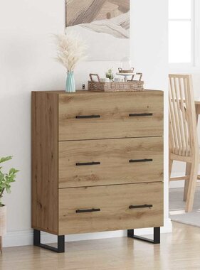 VidaXL Dressoir met lade Artisan Eiken 69,5 x 34 x 90 cm