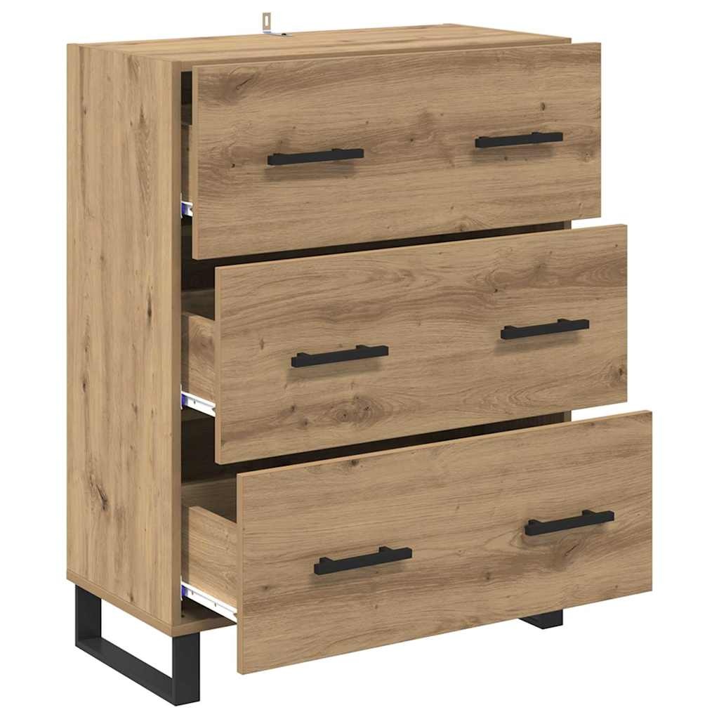 VidaXL Dressoir met lade Artisan Eiken 69,5 x 34 x 90 cm