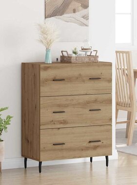VidaXL Dressoir met lade Artisan Eiken 69,5 x 34 x 90 cm