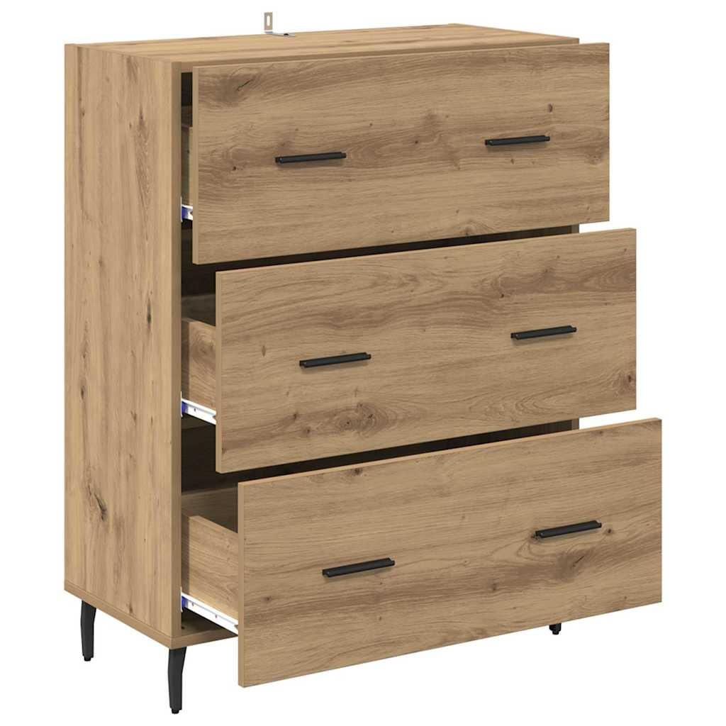 VidaXL Dressoir met lade Artisan Eiken 69,5 x 34 x 90 cm