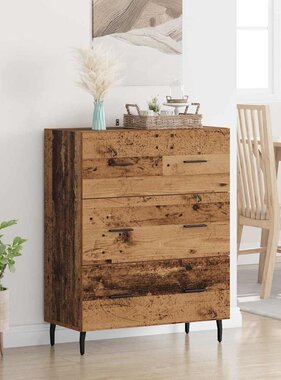 VidaXL Dressoir Oud Hout 69,5 x 34 x 90 cm Gemonteerd hout en ijzer