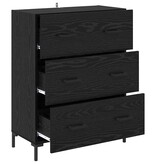 VidaXL Dressoir Zwart Eiken 69,5 x 34 x 90 cm Gemonteerd hout en ijzer