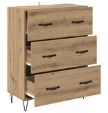 VidaXL Dressoir met lade Artisan Eiken 69,5 x 34 x 90 cm
