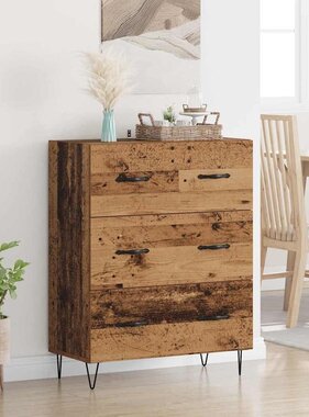 VidaXL Dressoir Oud Hout 69,5 x 34 x 90 cm Gemonteerd hout en ijzer
