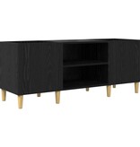 VidaXL Platenkast Zwart Eiken 121 x 38 x 48 cm Bewerkt hout