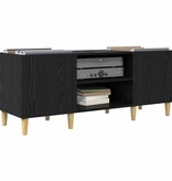 VidaXL Platenkast Zwart Eiken 121 x 38 x 48 cm Bewerkt hout