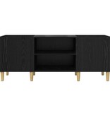 VidaXL Platenkast Zwart Eiken 121 x 38 x 48 cm Bewerkt hout