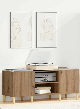 VidaXL Platenkast Artisan Eiken 121 x 38 x 48 cm Bewerkt hout