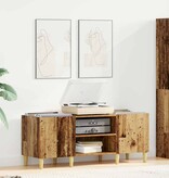 VidaXL Platenkast Oud Hout 121 x 38 x 48 cm Bewerkt hout