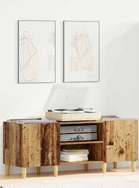 VidaXL Platenkast Oud Hout 121 x 38 x 48 cm Bewerkt hout