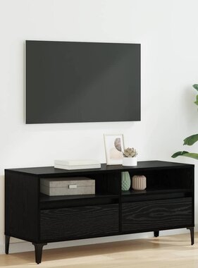 VidaXL TV-kast met lade Zwart Eiken 100 x 34,5 x 44,5 cm