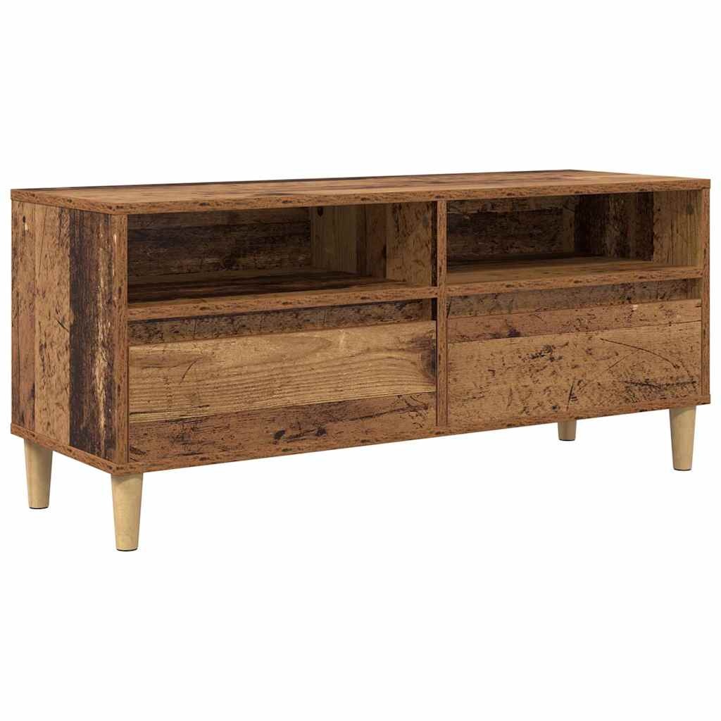 VidaXL TV-kast met lade Oud Hout 100 x 34,5 x 44,5 cm Bewerkt hout