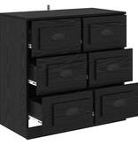 VidaXL Dressoir met lade Zwart Eiken 70 x 35,5 x 67,5 cm Bewerkt hout