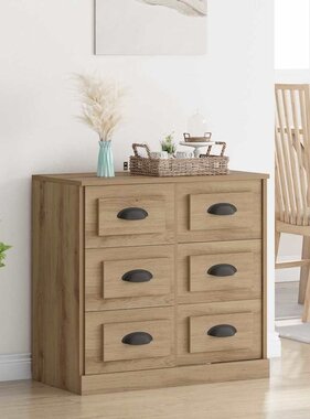 VidaXL Dressoir Artisan Eiken 70 x 35,5 x 67,5 cm Bewerkt hout