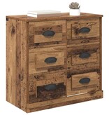 VidaXL Dressoir met lade Oud Hout 70 x 35,5 x 67,5 cm Bewerkt hout