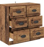 VidaXL Dressoir met lade Oud Hout 70 x 35,5 x 67,5 cm Bewerkt hout