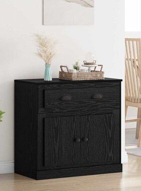 VidaXL Highboard met lade Zwart Eiken 70 x 35,5 x 67,5 cm Bewerkt hout