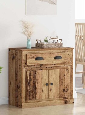 VidaXL Highboard met lade Oud Hout 70 x 35,5 x 67,5 cm Bewerkt hout