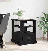 VidaXL Nachtkastje met lade Zwart eiken 50 x 50 x 60 cm Bewerkt hout