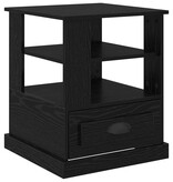 VidaXL Nachtkastje met lade Zwart eiken 50 x 50 x 60 cm Bewerkt hout