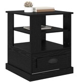 VidaXL Nachtkastje met lade Zwart eiken 50 x 50 x 60 cm Bewerkt hout