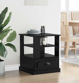 VidaXL Nachtkastje met lade Zwart eiken 50 x 50 x 60 cm Bewerkt hout
