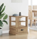 VidaXL Nachtkastje met lade artisanaal eikenkleurig 50 x 50 x 60 cm