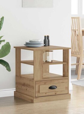 VidaXL Nachtkastje met lade artisanaal eikenkleurig 50 x 50 x 60 cm