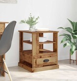 VidaXL Nachtkastje met lade Oud hout 50 x 50 x 60 cm Bewerkt hout
