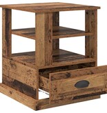 VidaXL Nachtkastje met lade Oud hout 50 x 50 x 60 cm Bewerkt hout