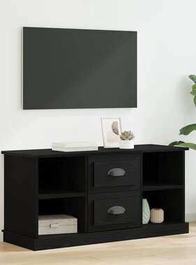 VidaXL TV-kast met lade Zwart Eiken 99,5 x 35,5 x 48 cm Bewerkt hout