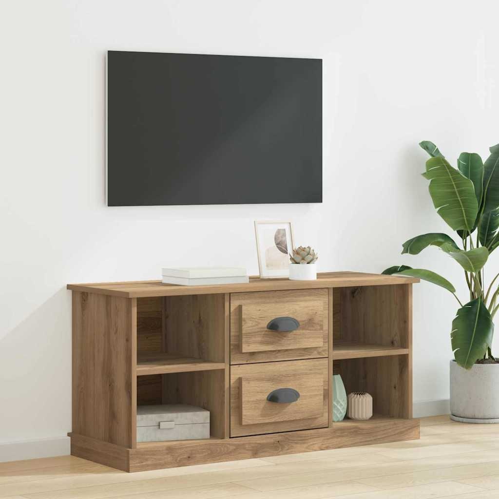 VidaXL TV-kast met lade Artisan Eiken 99,5 x 35,5 x 48 cm Bewerkt hout