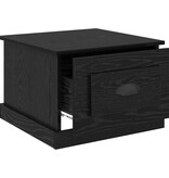 VidaXL Salontafel met lade Zwart Eiken 50 x 50 x 35 cm Bewerkt hout