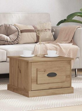 VidaXL Salontafel met lade Artisan Eiken 50 x 50 x 35 cm Bewerkt hout
