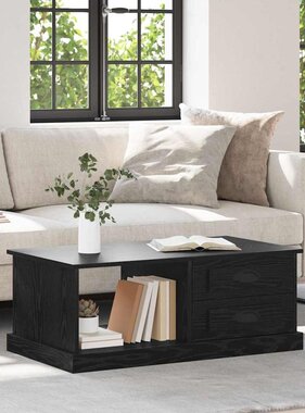 VidaXL Salontafel met lade Zwart Eiken 90 x 50 x 35 cm Bewerkt hout