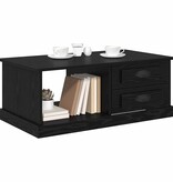 VidaXL Salontafel met lade Zwart Eiken 90 x 50 x 35 cm Bewerkt hout