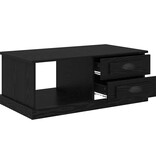 VidaXL Salontafel met lade Zwart Eiken 90 x 50 x 35 cm Bewerkt hout