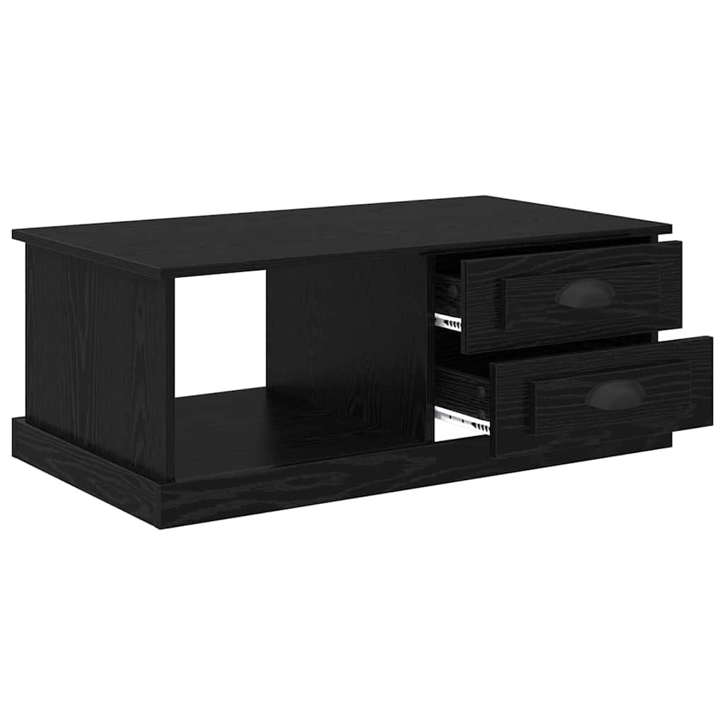 VidaXL Salontafel met lade Zwart Eiken 90 x 50 x 35 cm Bewerkt hout